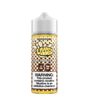 A 120ml bottle of Classic Chocolate Crepe flavored e-liquid by Loaded. The bottle is white with a graphic design and text indicating the flavor and brand.
